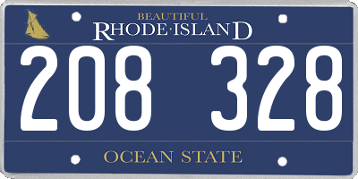 RI license plate 208328