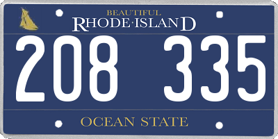 RI license plate 208335