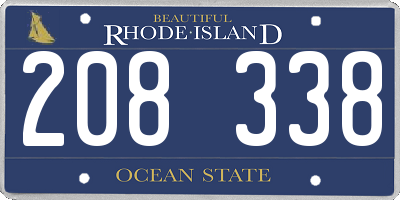 RI license plate 208338