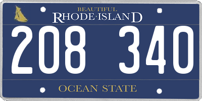 RI license plate 208340