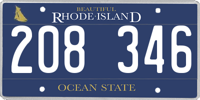 RI license plate 208346