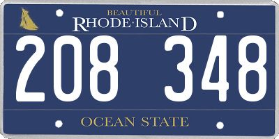RI license plate 208348