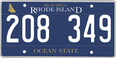 RI license plate 208349