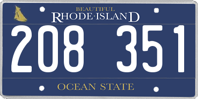 RI license plate 208351