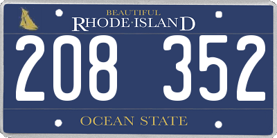 RI license plate 208352