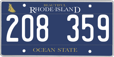 RI license plate 208359