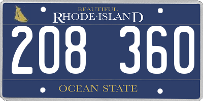 RI license plate 208360