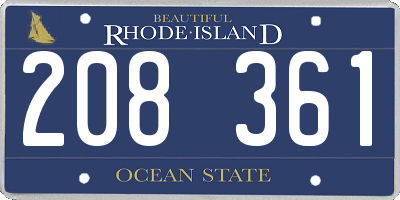 RI license plate 208361