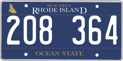 RI license plate 208364