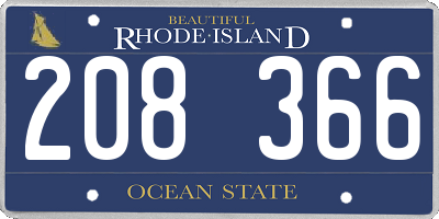 RI license plate 208366