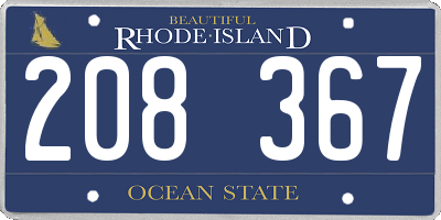 RI license plate 208367