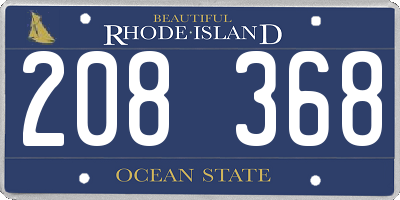 RI license plate 208368