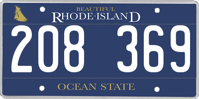 RI license plate 208369