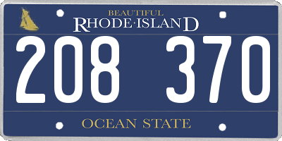 RI license plate 208370