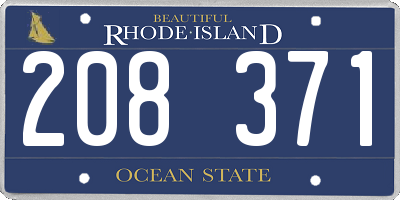 RI license plate 208371