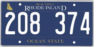 RI license plate 208374