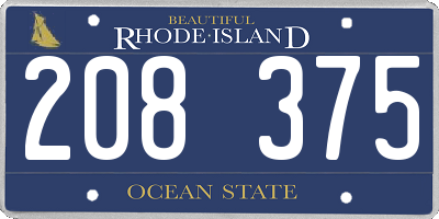 RI license plate 208375
