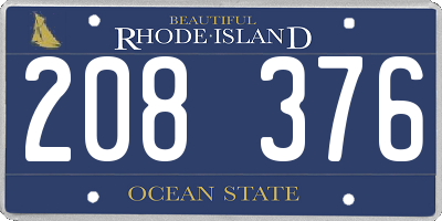 RI license plate 208376