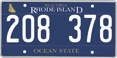 RI license plate 208378