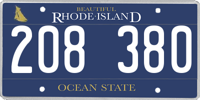 RI license plate 208380