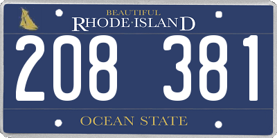 RI license plate 208381