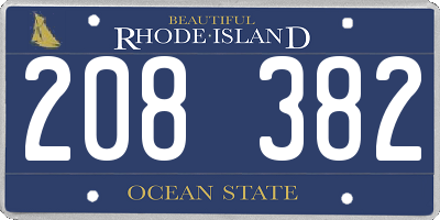 RI license plate 208382