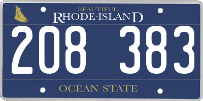 RI license plate 208383