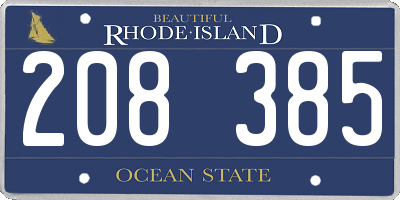 RI license plate 208385