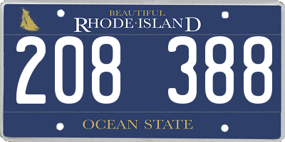 RI license plate 208388