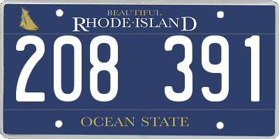 RI license plate 208391