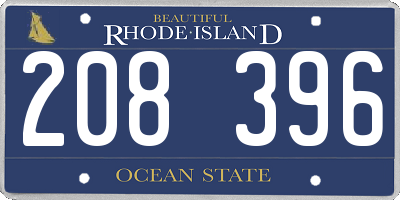 RI license plate 208396
