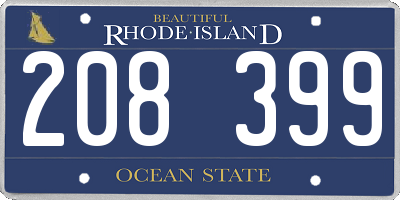 RI license plate 208399