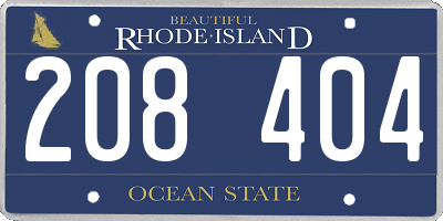 RI license plate 208404