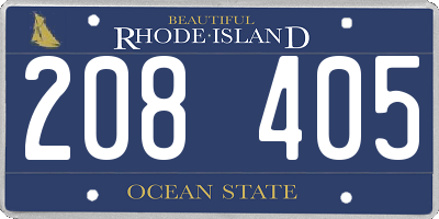 RI license plate 208405