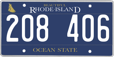 RI license plate 208406