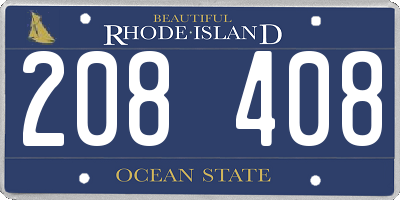 RI license plate 208408