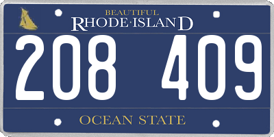 RI license plate 208409