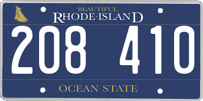 RI license plate 208410