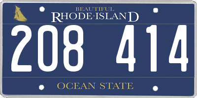RI license plate 208414