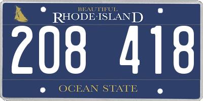 RI license plate 208418