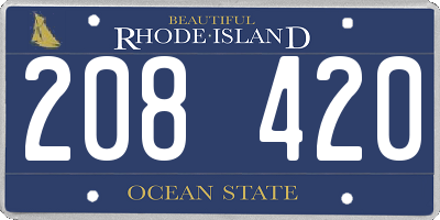 RI license plate 208420