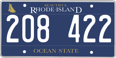 RI license plate 208422