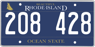 RI license plate 208428