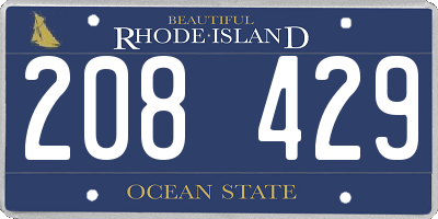 RI license plate 208429