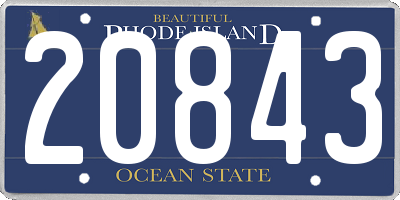 RI license plate 20843