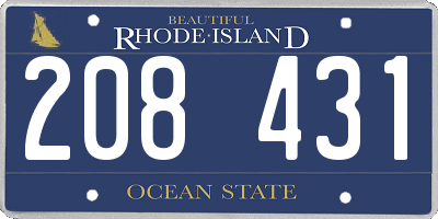 RI license plate 208431