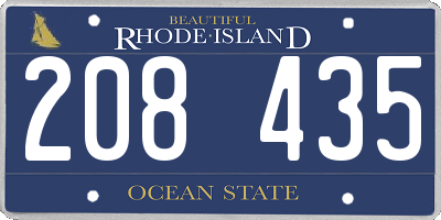RI license plate 208435