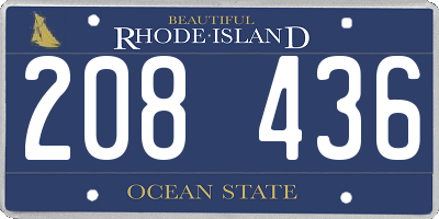 RI license plate 208436