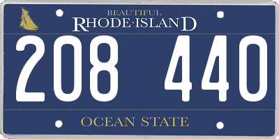 RI license plate 208440