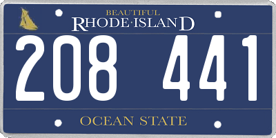 RI license plate 208441